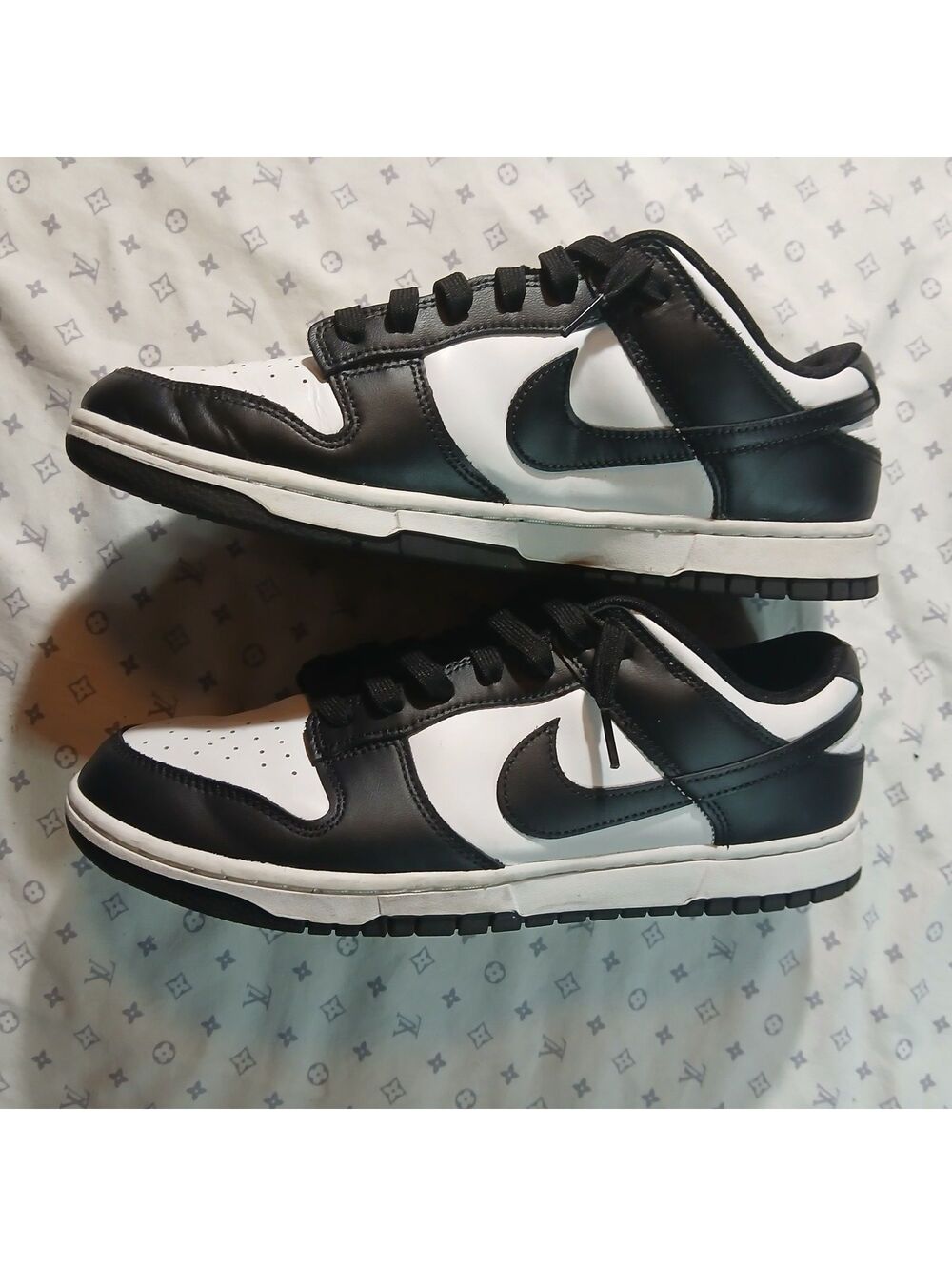 Nike Dunk Low Black White Leather Sneakers Streetwear Skate Shoes Men Y2K 11.5